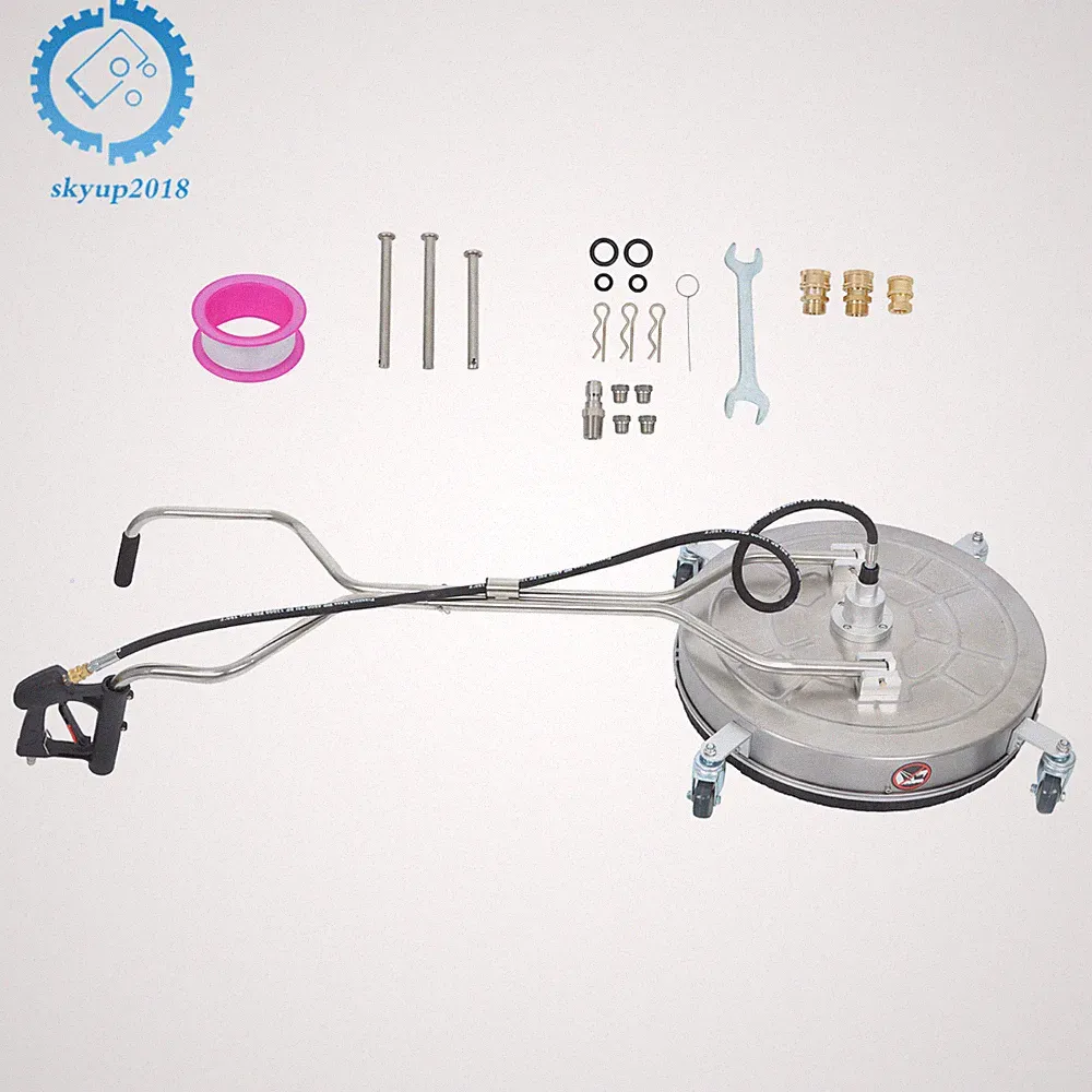 24" Pressure Washer Surface Cleaner 6000PSI Quick Connect W/ Handles & Wheels