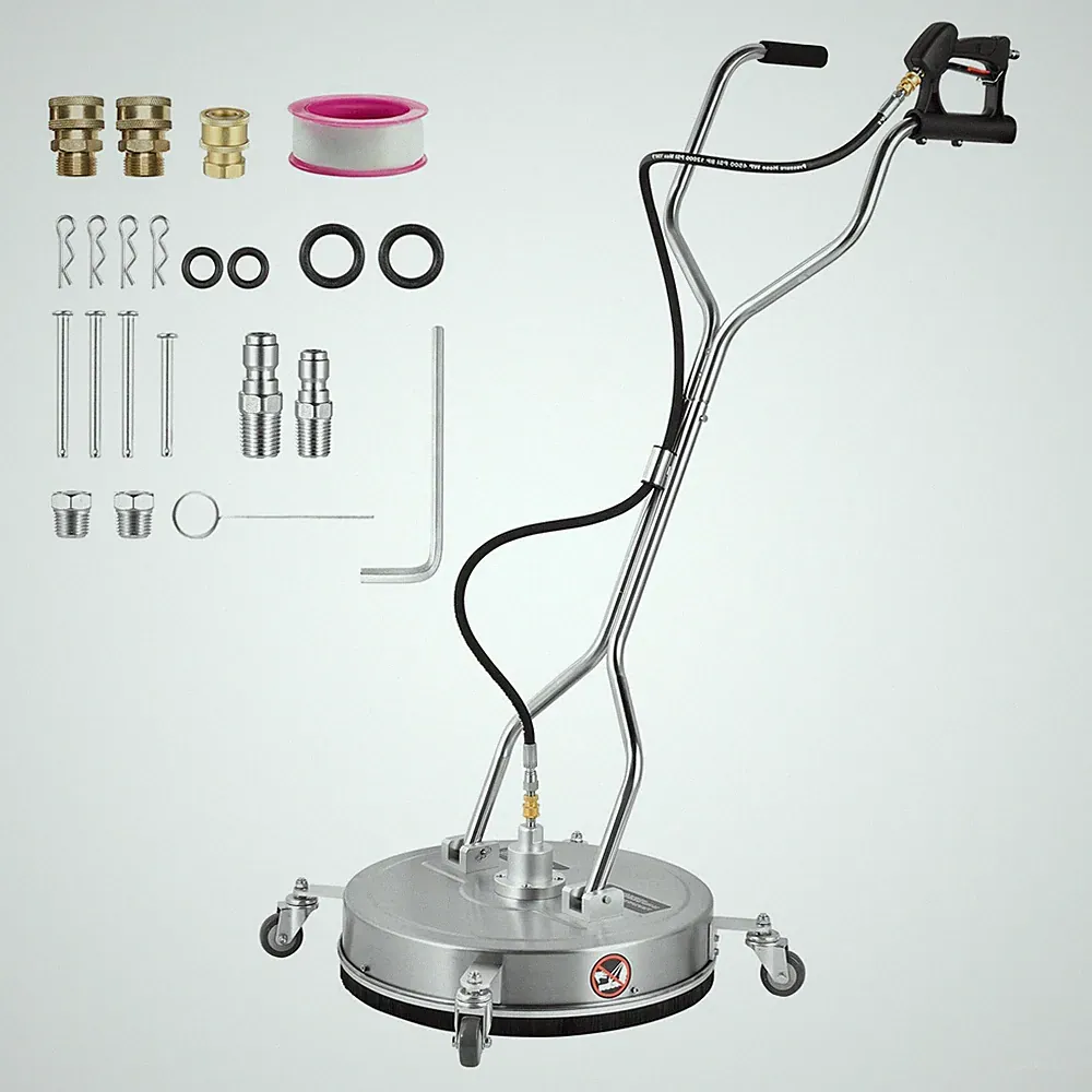 24" Pressure Washer Surface Cleaner Dual Handle Surface Cleaner Stainless Steel
