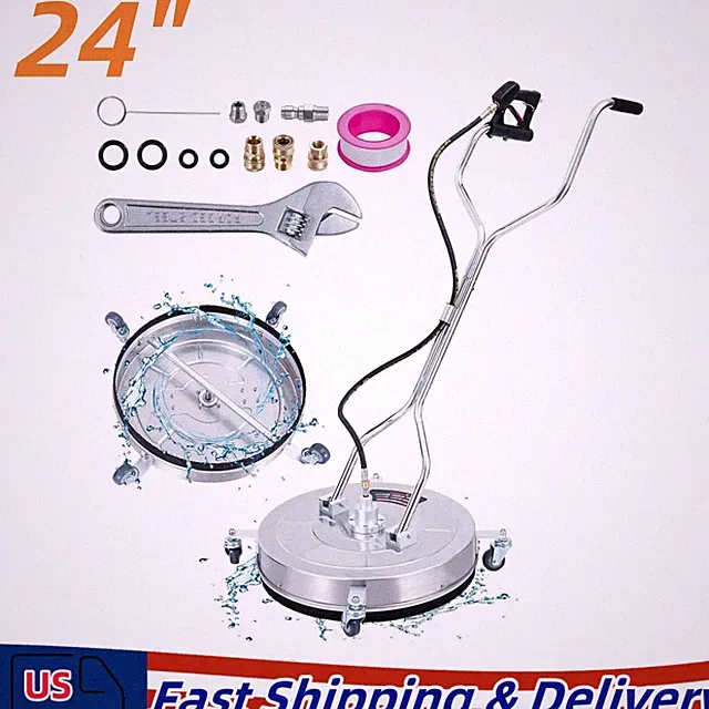 24'' Pressure Washer Surface Cleaner Stainless steel Max 4000PSI Dual Handle