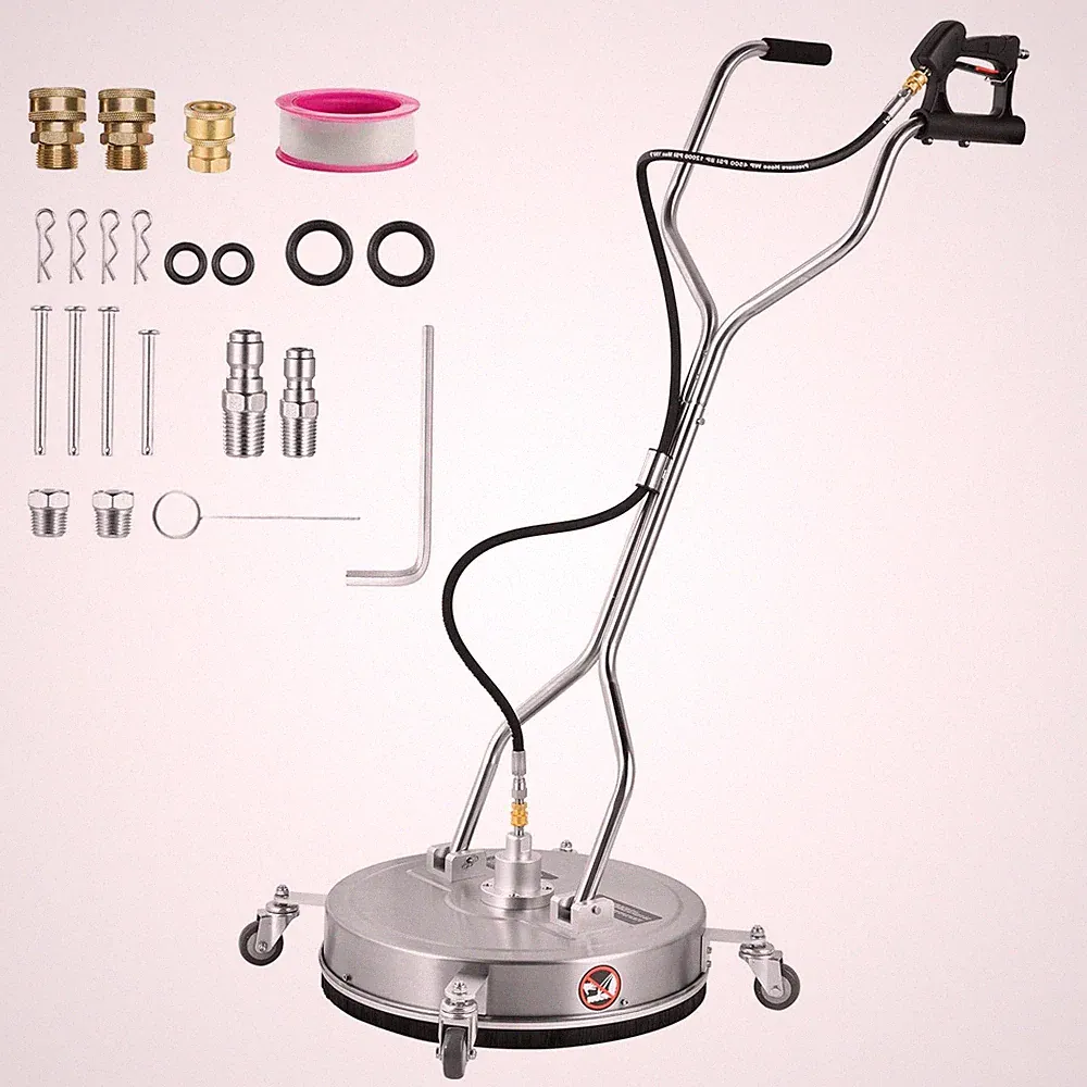 24" Pressure Washer Surface Cleaner With Dual Handle 4000 PSI 3/8" Quick Connect