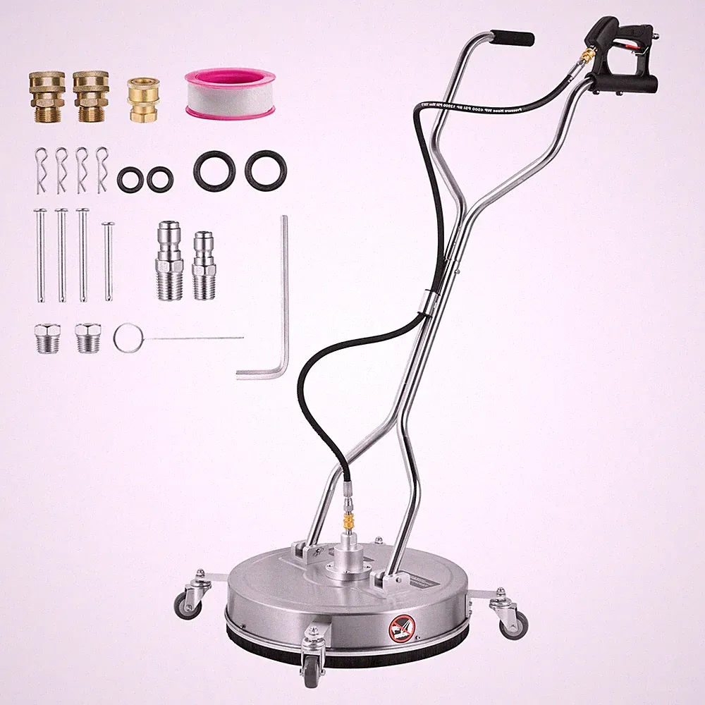 24" Pressure Washer Surface Cleaner With Dual Handle 4000 PSI 3/8" Quick Connect