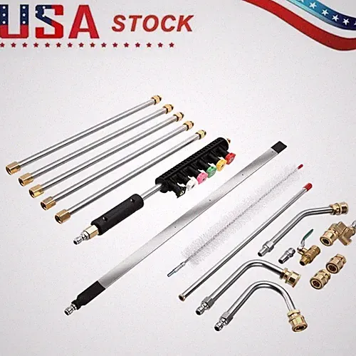 24" Radiator Cleaning Wand With 25° Fan Nozzles +Pressure Washer Extension Wand