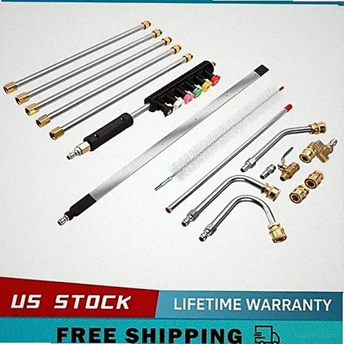 24" Radiator Cleaning Wand With 25° Fan Nozzles +Pressure Washer Extension Wand