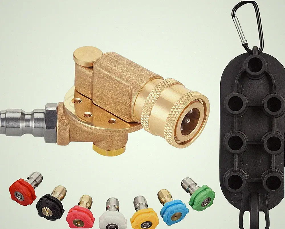 240 Degree Swivel Coupler and 7 Nozzle Set for Pressure Washer 4500 PSI Quick...