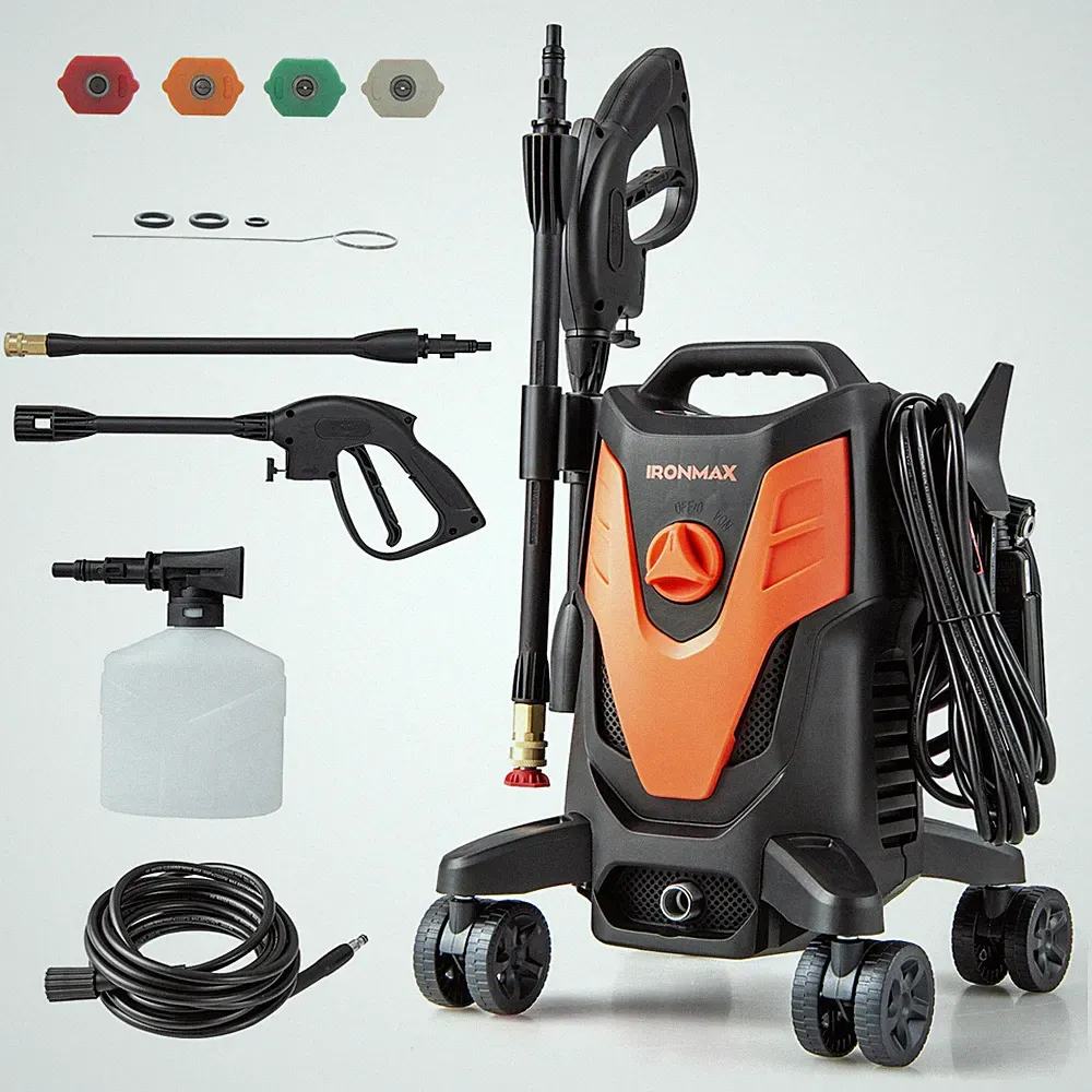 2400 PSI High Pressure Cleaner Machine Electric Pressure Washer w/4 Wheels