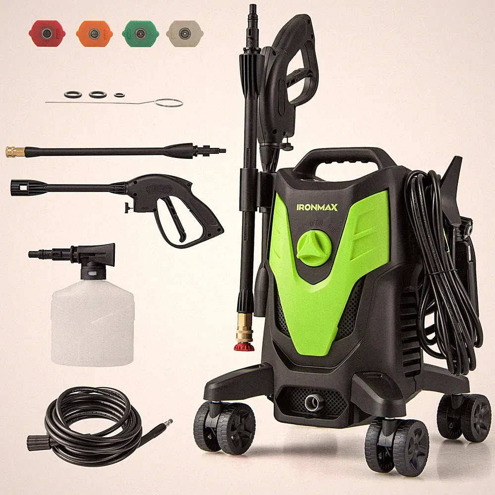 2400 PSI High Pressure Cleaner Machine Electric Pressure Washer w/4 Wheels