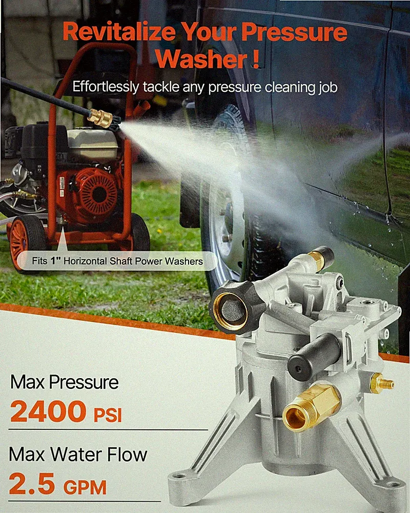 2400 PSI Pressure Washer Pump 7/8" Vertical Shaft 2.5 GPM for Honda