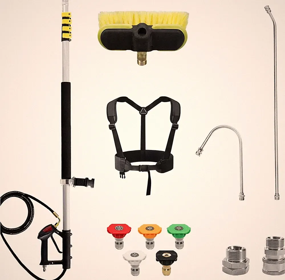 24FT Telescoping Pressure Washer Extension Wand with Brush Head,Power Washer Ext