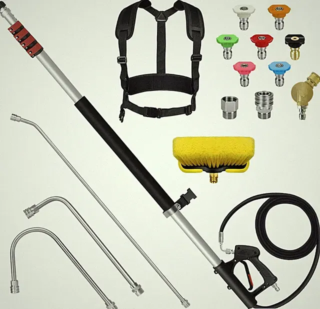 24FT Telescoping Pressure Washer Wand Kit - 2 Extension Poles, Gutter Cleaner, B