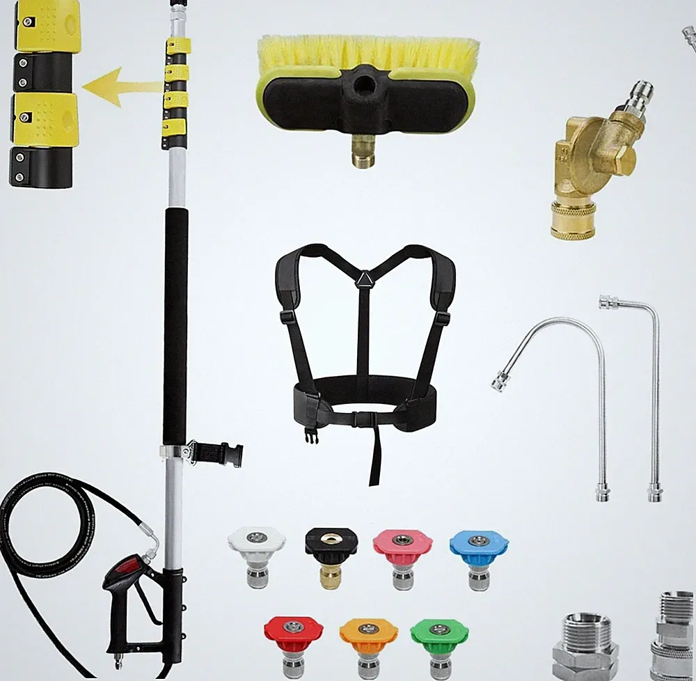 24FT Telescoping Pressure Washer Wand with Heavy-Duty Lever Lock Comes