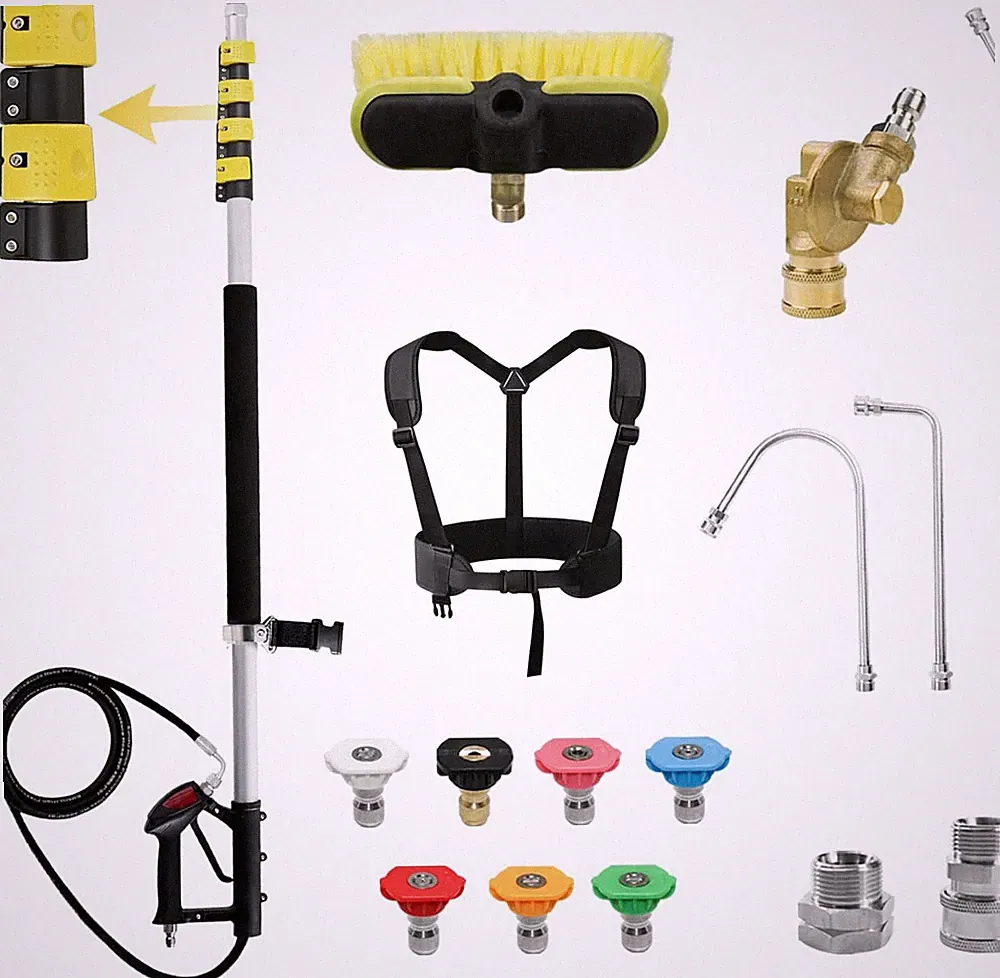 24FT Telescoping Pressure Washer Wand with Heavy-Duty Lever Lock