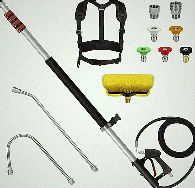 24Ft Telescoping Pressure Washing Wand Kit for Roof, Deck, Vehicle, Sidings