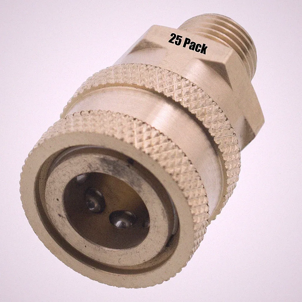 (25) 1/4" MPT Male Brass Socket Quick Connect Coupler for Pressure Washer Nozzle