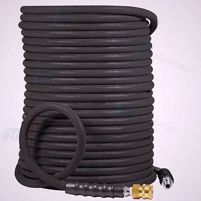 25-125ft Pressure Washer Hose 4000 PSI Non-Marking Gray With Couplers 275F 3/8"