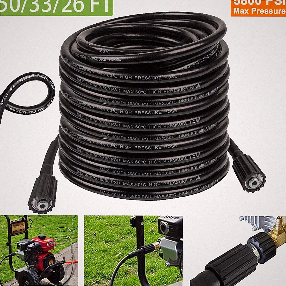 25/33/50ft High Pressure Washer Hose 5800PSI Power Washer Extension Hose
