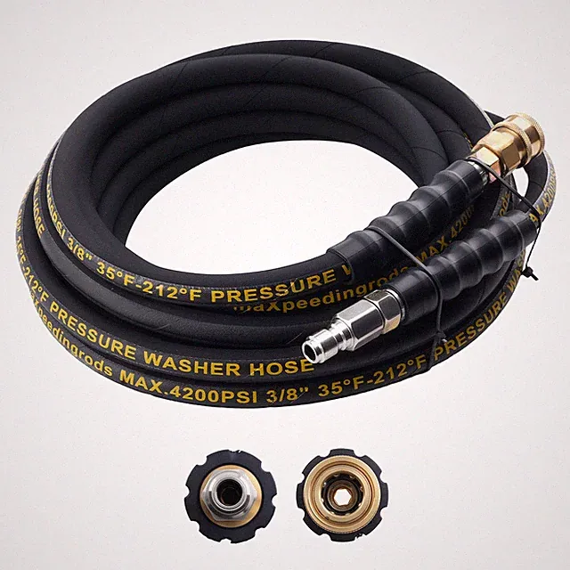 25/50/100 FT 4200 PSI Pressure Washer Hose 3/8" Quick Connect Steel Wire Braided