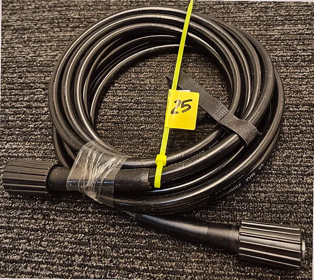 25 Feet Pressure Washer Hose, Heavy Duty 2500psi Threaded Connection