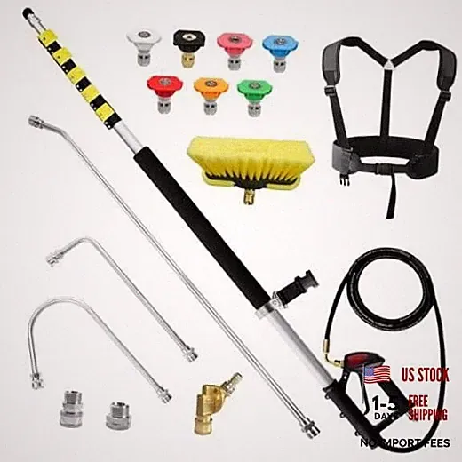 25 FT Pressure Washer Telescoping Wand with Power Washer Extension Wands