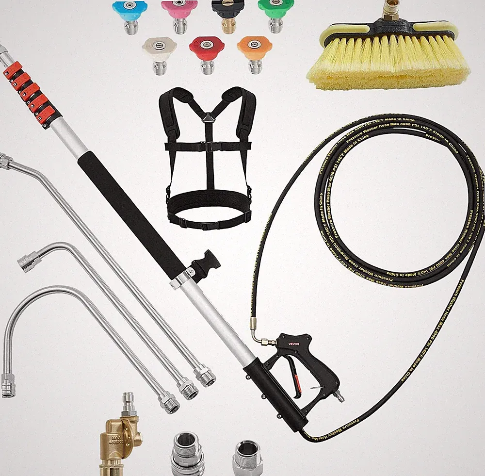 25 FT Pressure Washer Telescoping Wand, with Power Washer Extension Wands & High