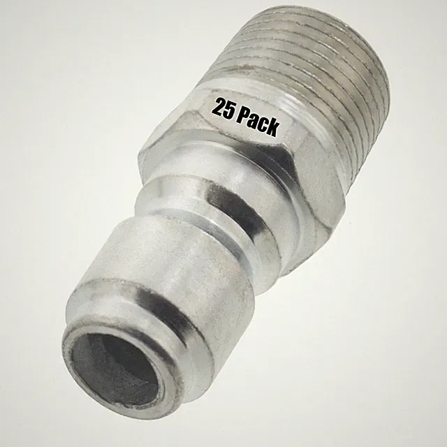 25 pack Pressure Washer 3/8" Male NPT to Quick Connect Plug Zinc Coupler
