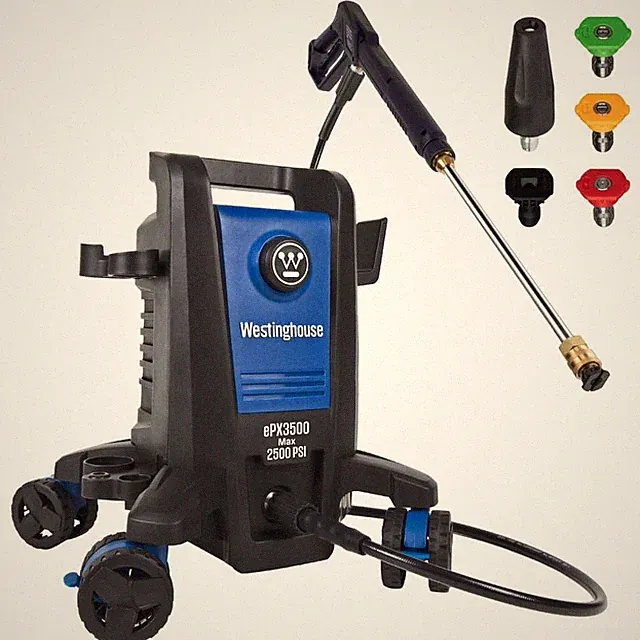 2500 Max PSI 1.76 Max GPM Cold Water Electric Pressure Washer with Anti-Tippi...
