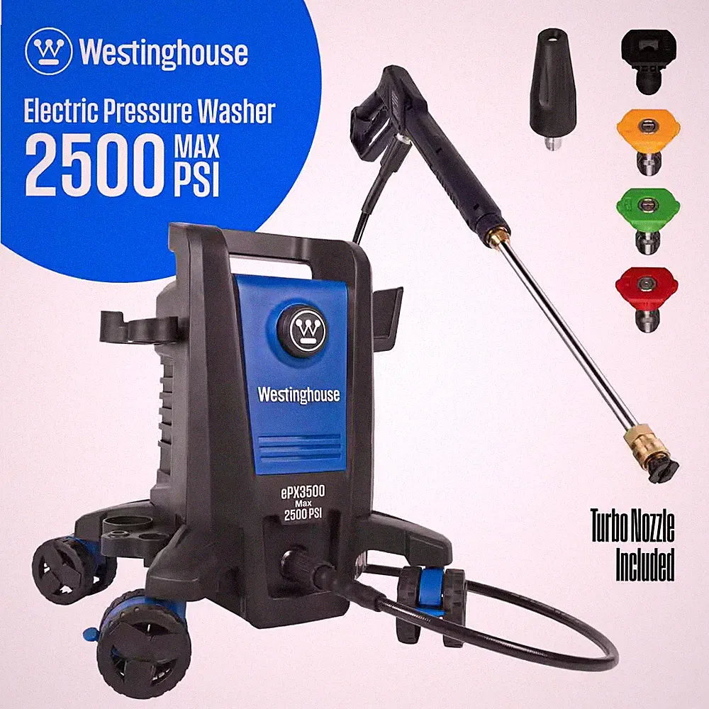 2500 Max PSI 1.76 Max GPM Cold Water Electric Pressure Washer with Anti-Tipping