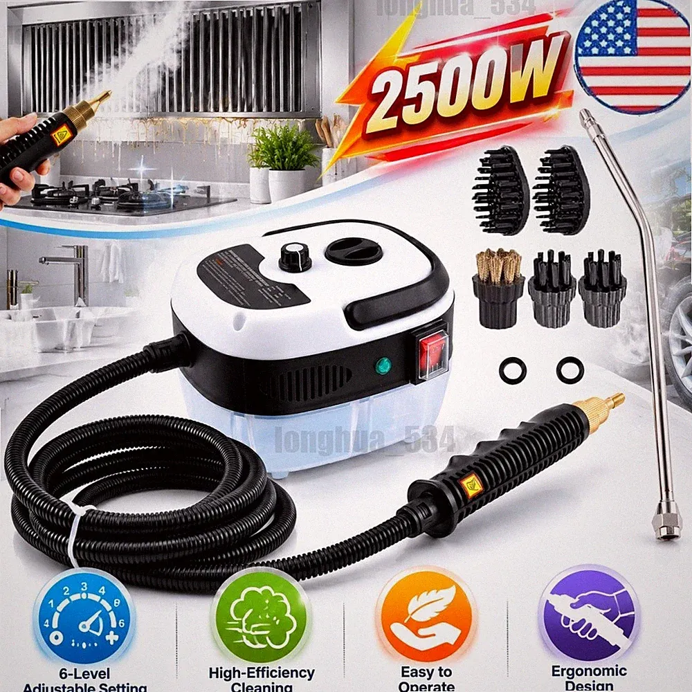 2500W Handheld Steam Cleaner Car Detailing Cleaning Machine Vehicle Auto Washer