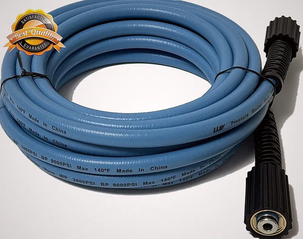 25ft 1/4" High Pressure Washer Hose 3600PSI M22 14mm Replacement Blue