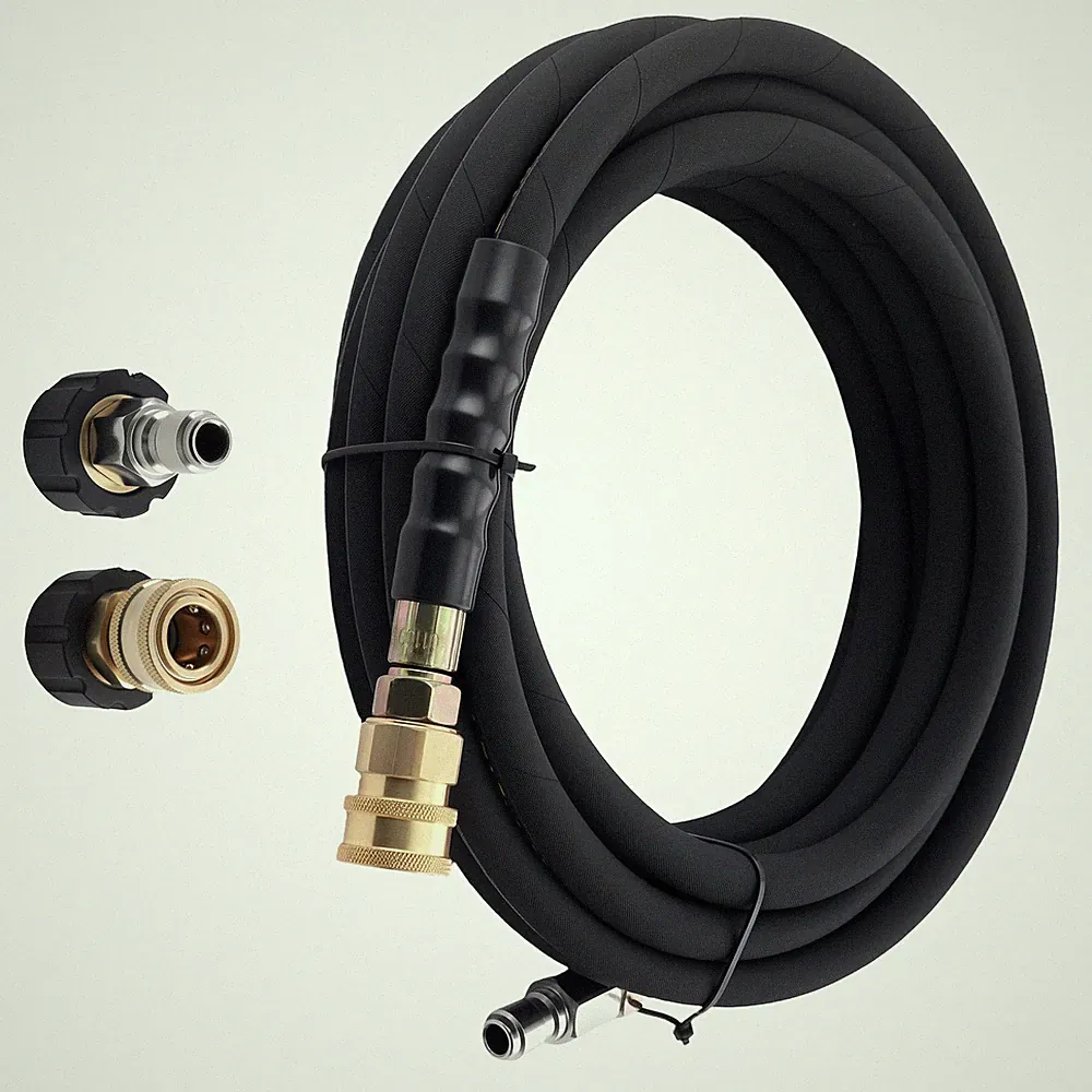 25FT 1/4" Pressure Washer Extension Hose 4200 PSI Heavy Duty Kink Resistant