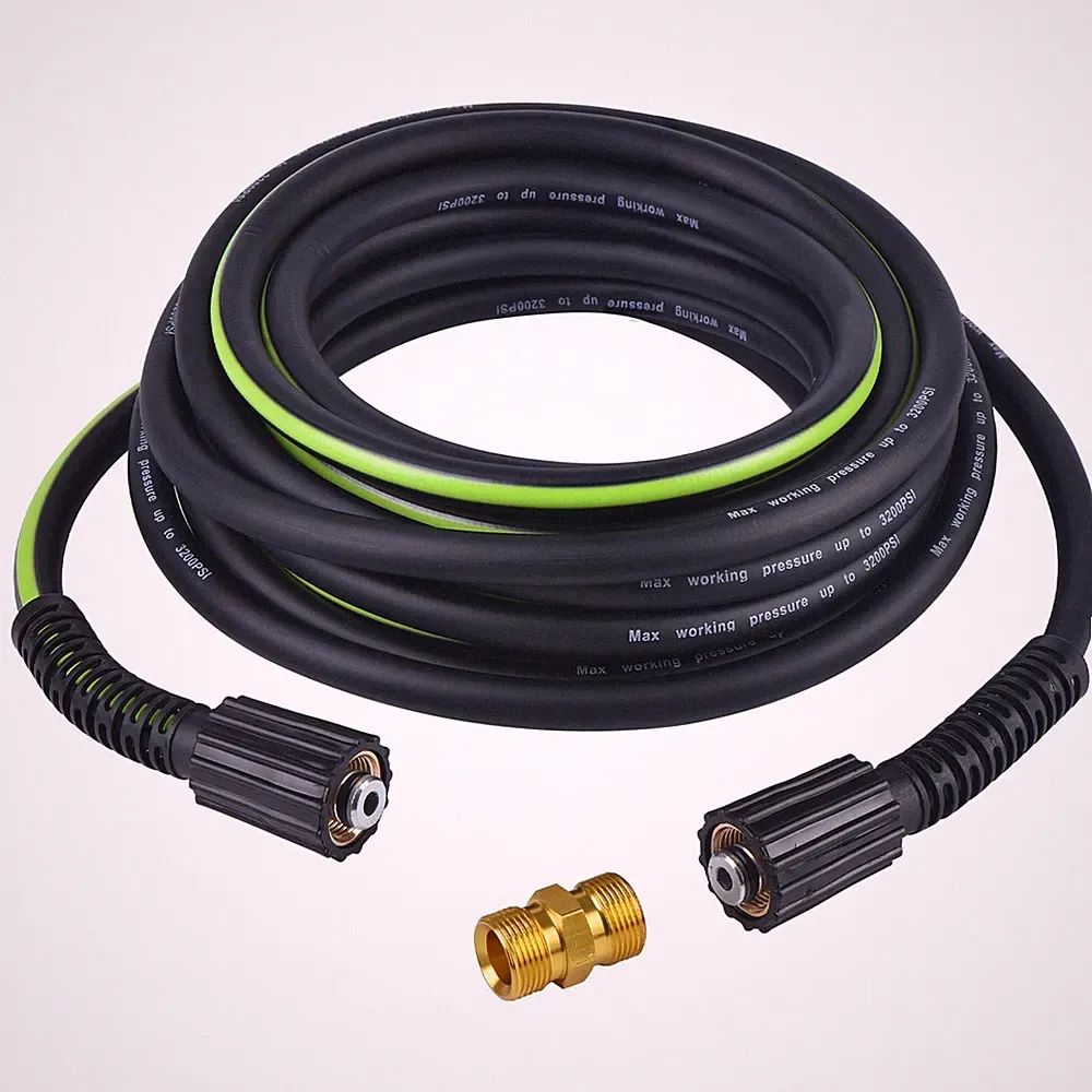 25FT 1/4in Pressure Washer Hose 3200PSI M2214mm KinkResist for Electric/Gas