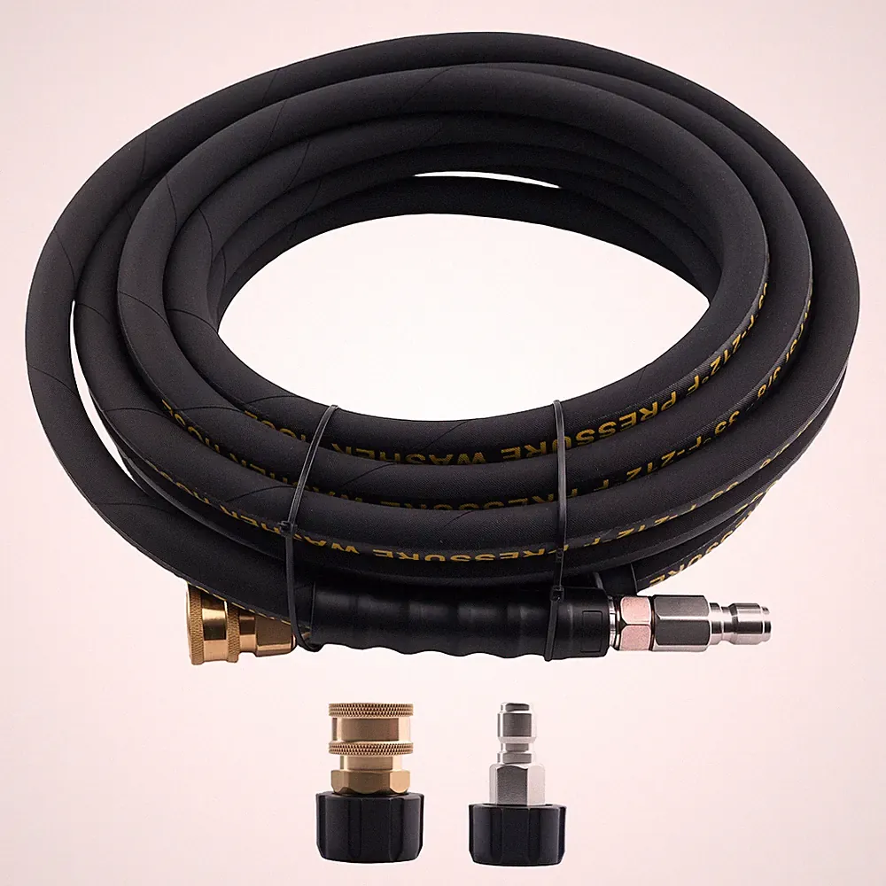 25ft 3/8" High Pressure Washer Hose 4200PSI Steel Wire Braided Super Flexible