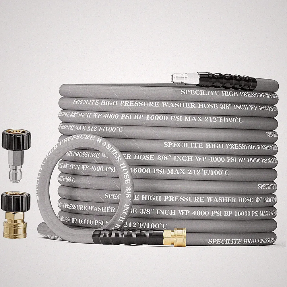 25FT×3/8" Pressure Washer Hose for Hot & Cold Water Max 212℉, 4000 PSI High D...