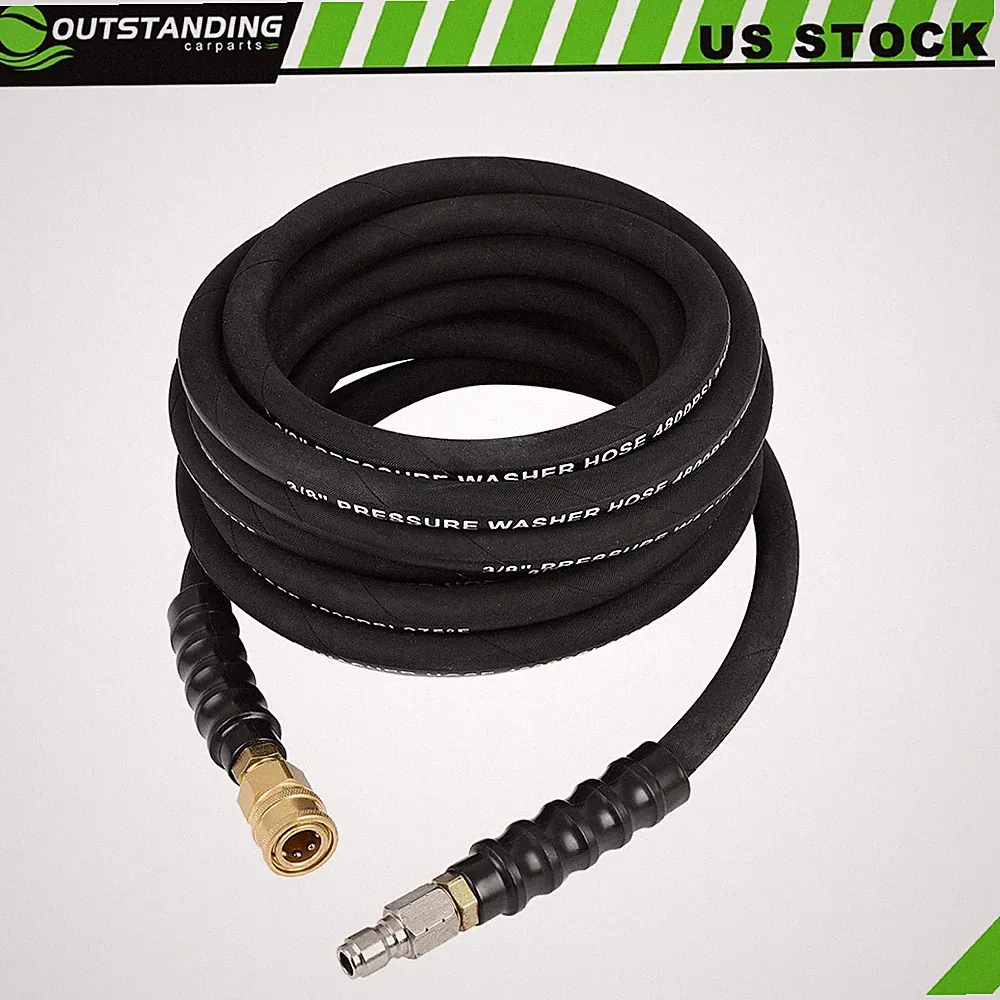 25ft 4800PSI Pressure Washer Hose 1/4" Hot/Cold Water Replacement Extension Hose