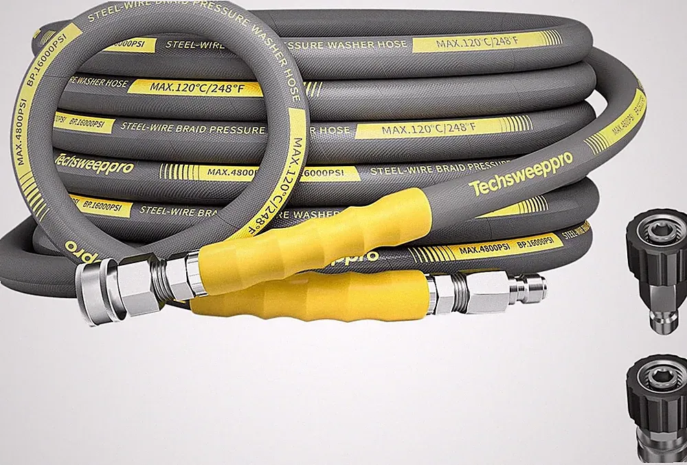 25FT 4800PSI Pressure Washer Hose with Quick Connect & Kink Resistance