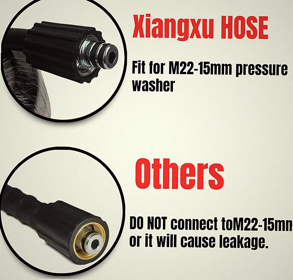 25FT 5800 PSI Pressure Washer Hose Jetter Nozzles Kit 1/8”NPT Sewer Drain Rot...