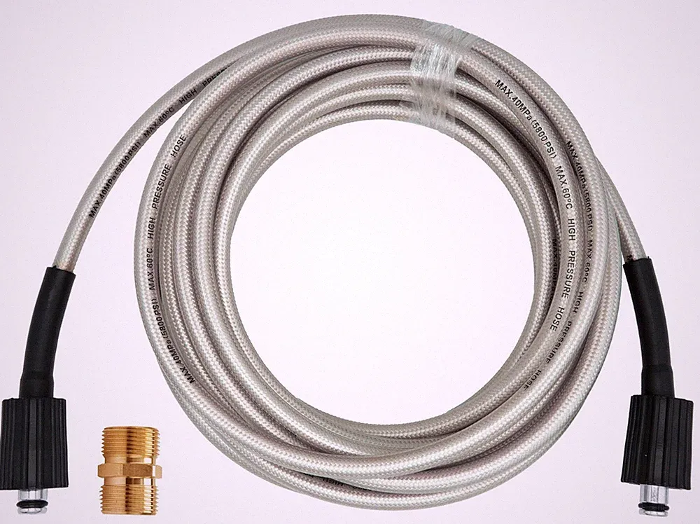 25ft High Pressure Washer Hose, 1/4" Quick Connect, Fits 2000 PSI Models, Durabl
