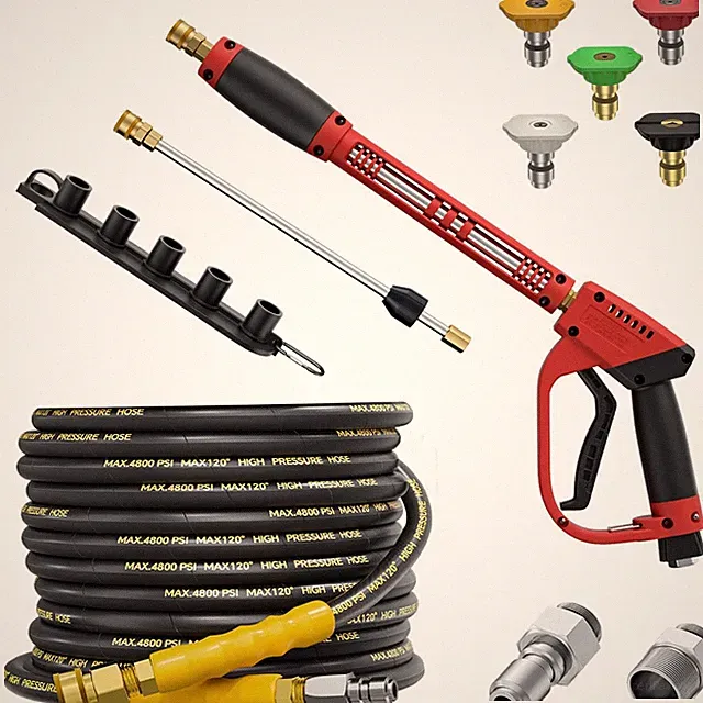 25FT Kink Resistant Hose 5000PSI Pressure Washer Gun 15" Extension Washer Wand