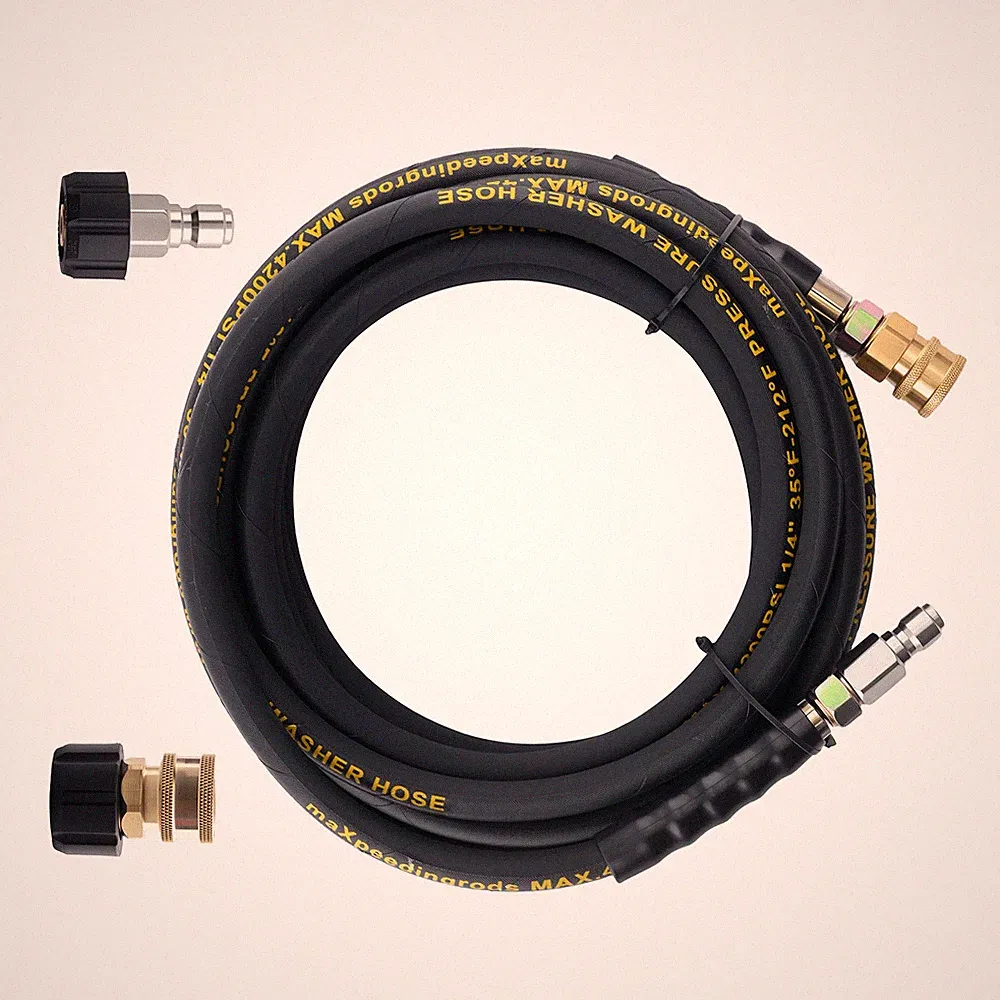 25FT Pressure Washer Extension Hose 1/4" w/ 3/8"Quick Connect 4200 PSI