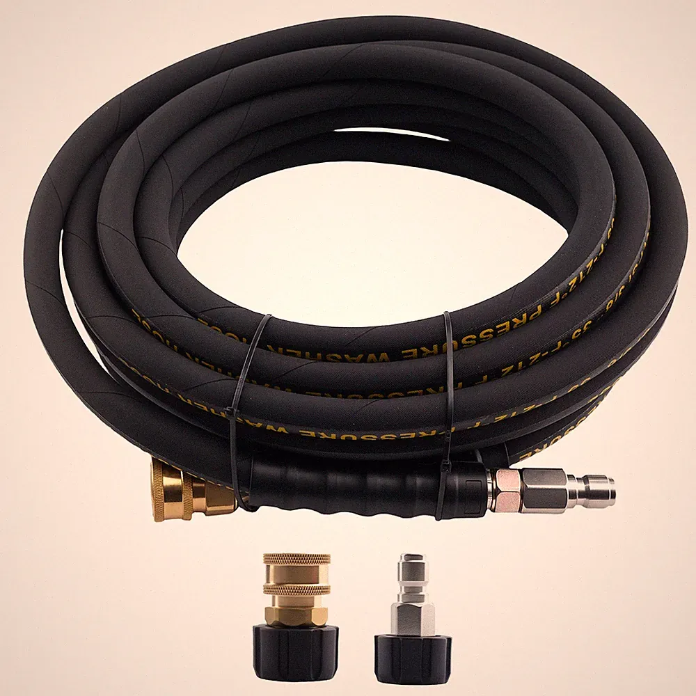 25ft Pressure Washer Hose 3/8" 4200PSI w/ M22-14mm to 3/8" Quick Connect Coupler