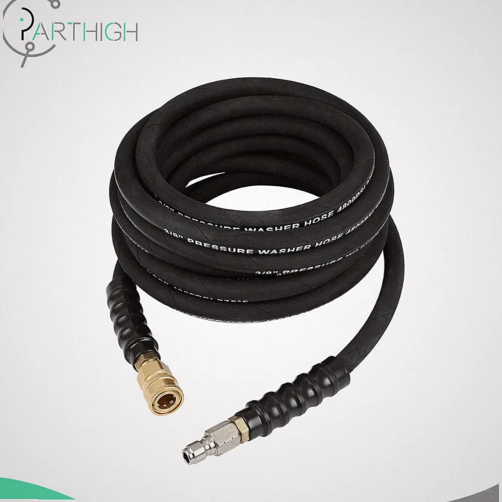 25ft Pressure Washer Hose - 3/8" Quick Connect Hot Water Extension Hose 4800PSI