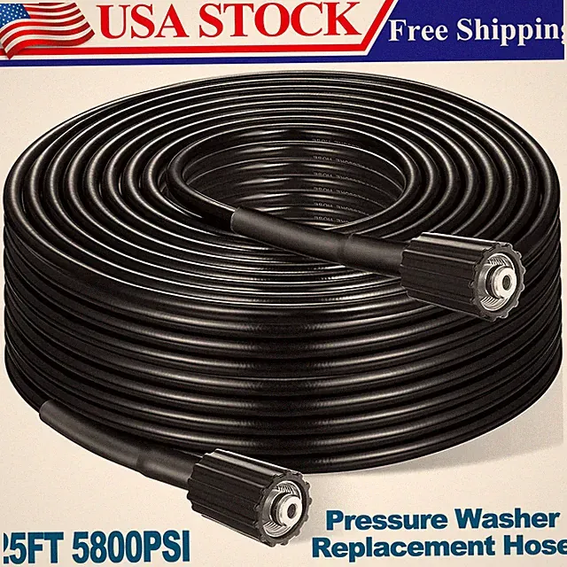 25FT x 1/4 Inch 5800 MAX PSI Pressure Washer Replacement Extension Hose M22 14MM