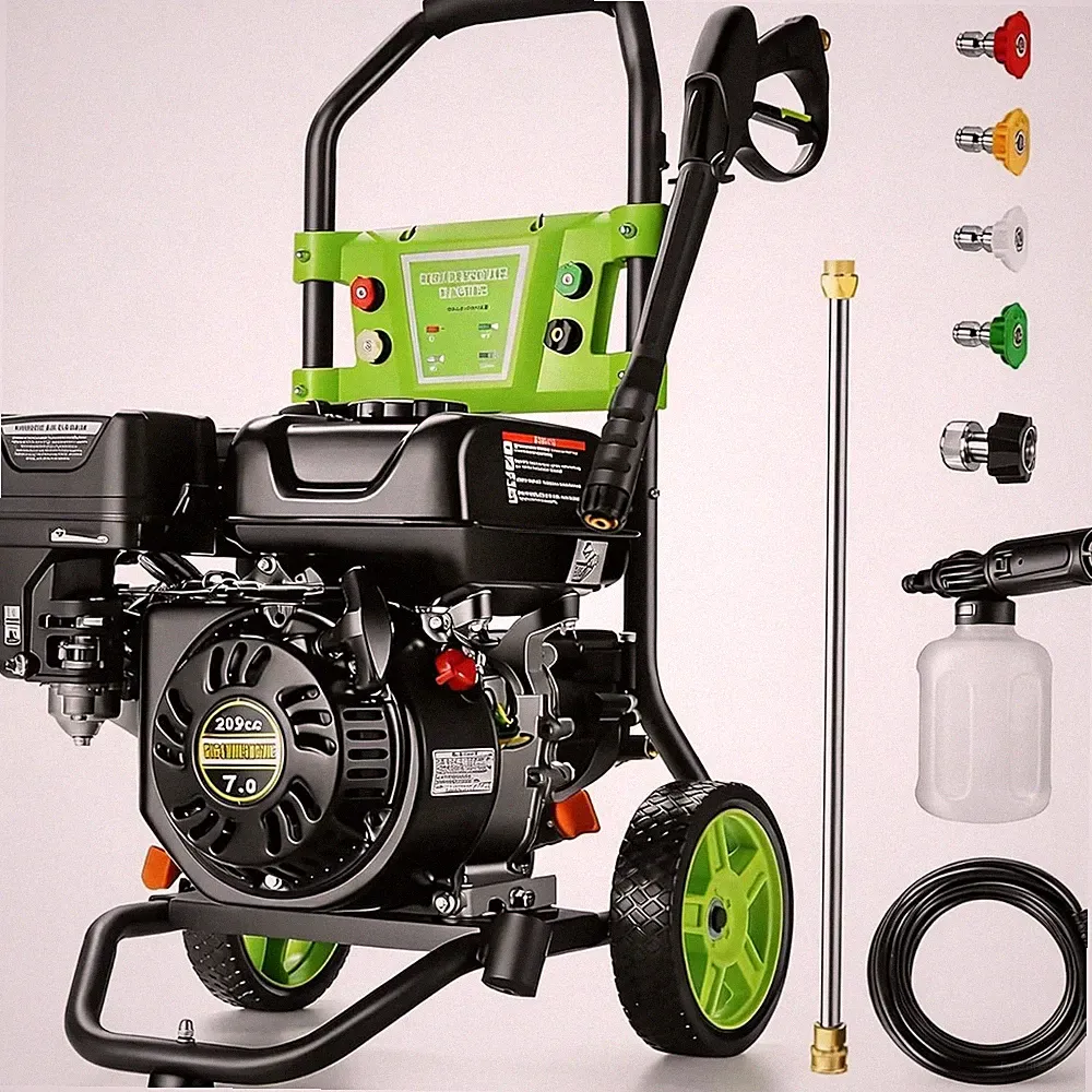 2650PSI Commercial Gas Pressure Washer 5 Nozzles Gas Powered Washer 2.4GPM 209CC