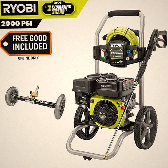2900 PSI 2.5 GPM Cold Water Gas Pressure Washer with 212Cc Engine and Water Broo