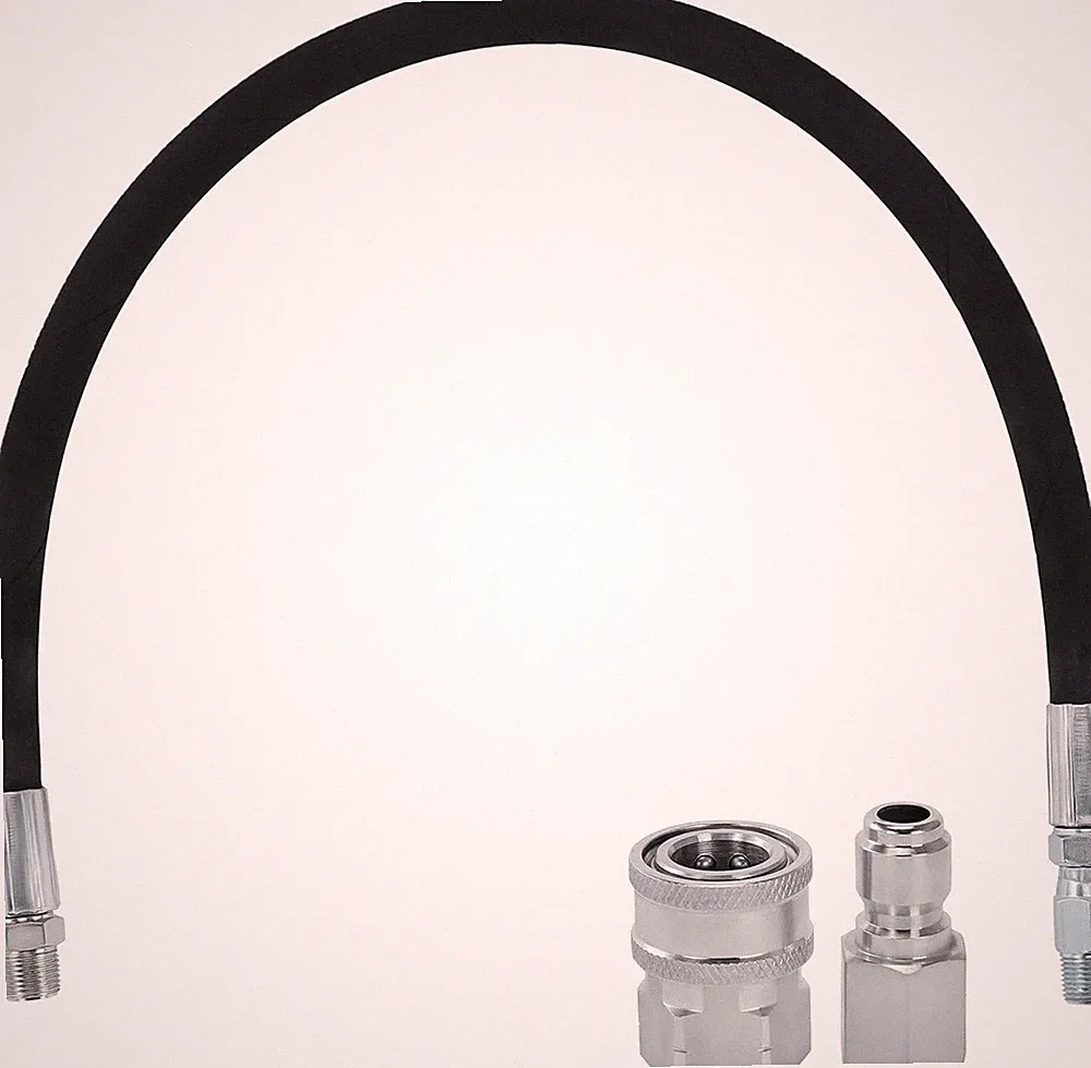 2FT Pressure Washer Whip Hose 4800psi 3/8'' Steel Wire Braided with 3/8'' Qui...