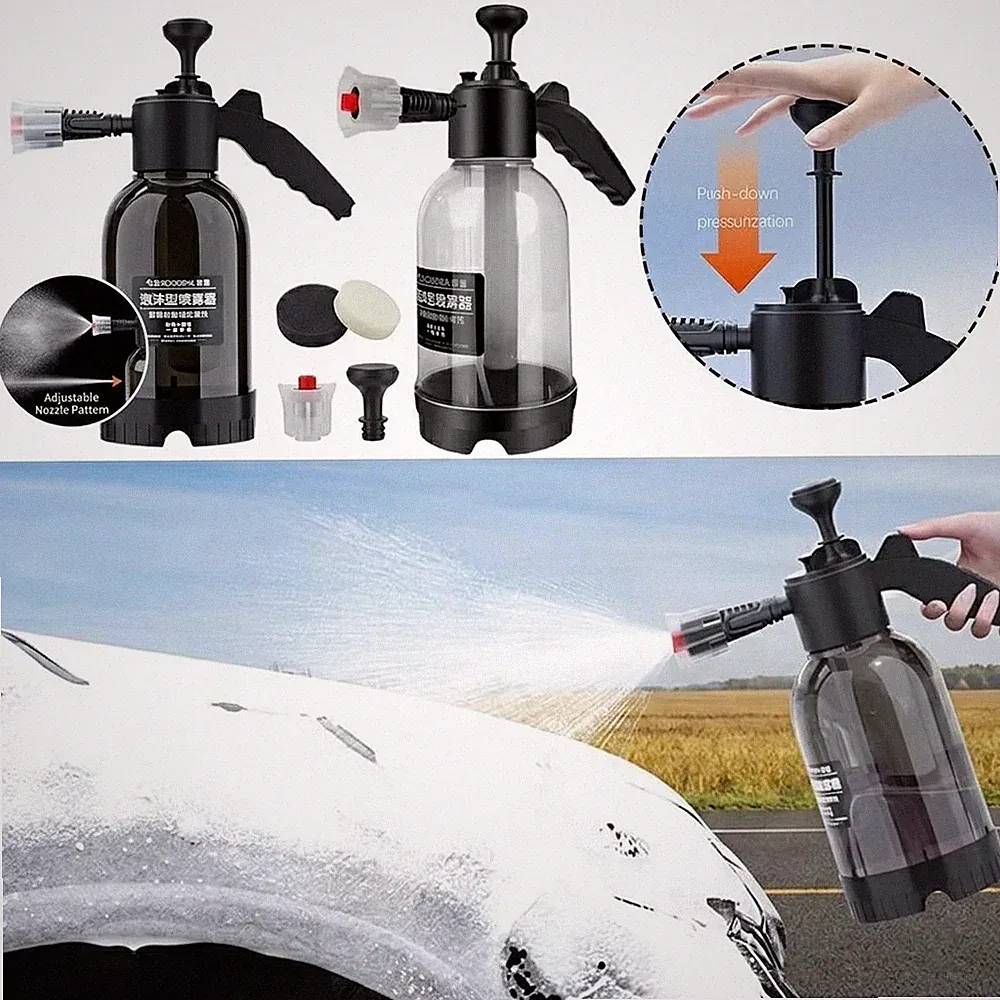 2L Car Wash Foam Sprayer Hand Held Pump Wash Spray Bottle Snow Foam Detailing