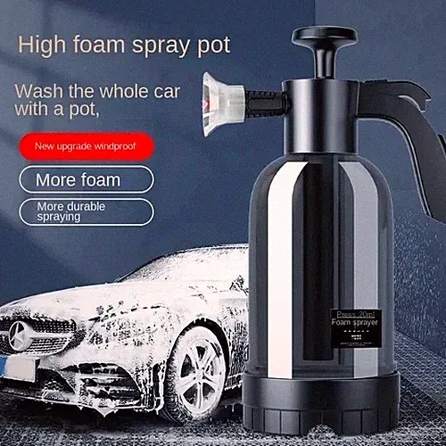 2L Hand Pump Foam Sprayer Snow Foam Cannon Car Wash Bottle w/ 3 Nozzles