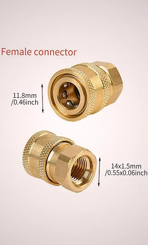 2PACK Pressure Washer Coupler Brass Fittings 1/4 Inch Quick Connect to Female