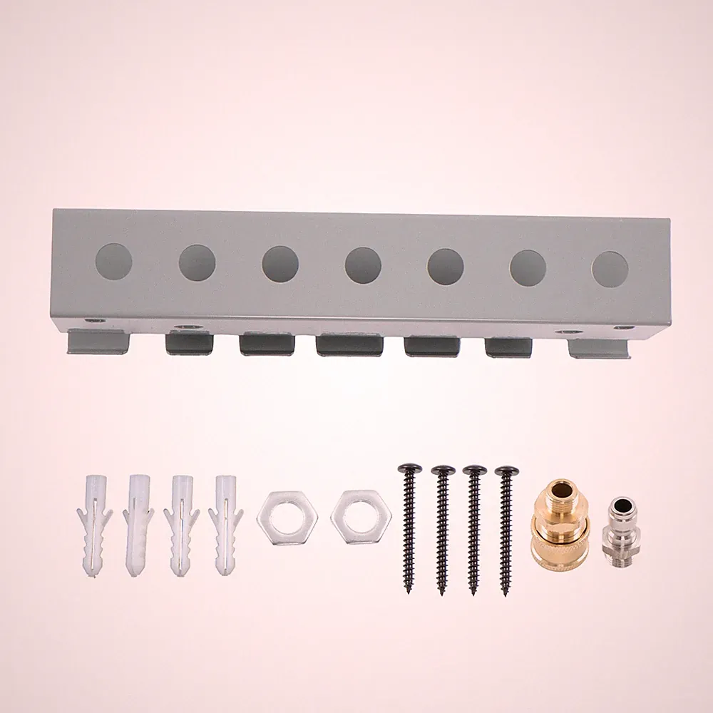 2pc 1/4" Quick Connect Pressure Washer Gun Holder 7 Hook Wall Mount Storage Rack
