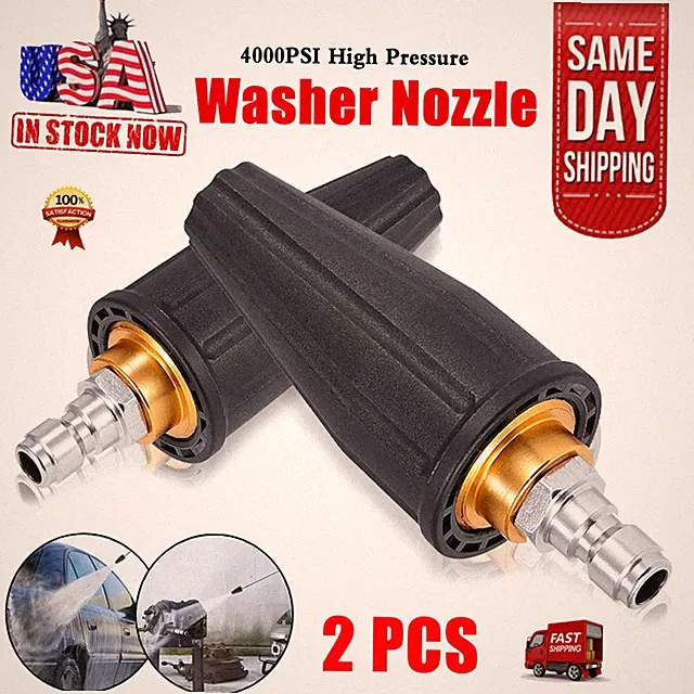 2Pcs 1/4" High Pressure Washer Rotating Turbo Nozzle Spray Tip 4.0 GPM 4000PSI