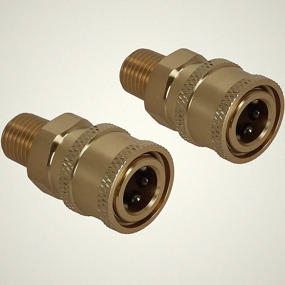 2Pcs 1/4" Quick Connect Male NPT Thread High Pressure Washer Fitting Coupler